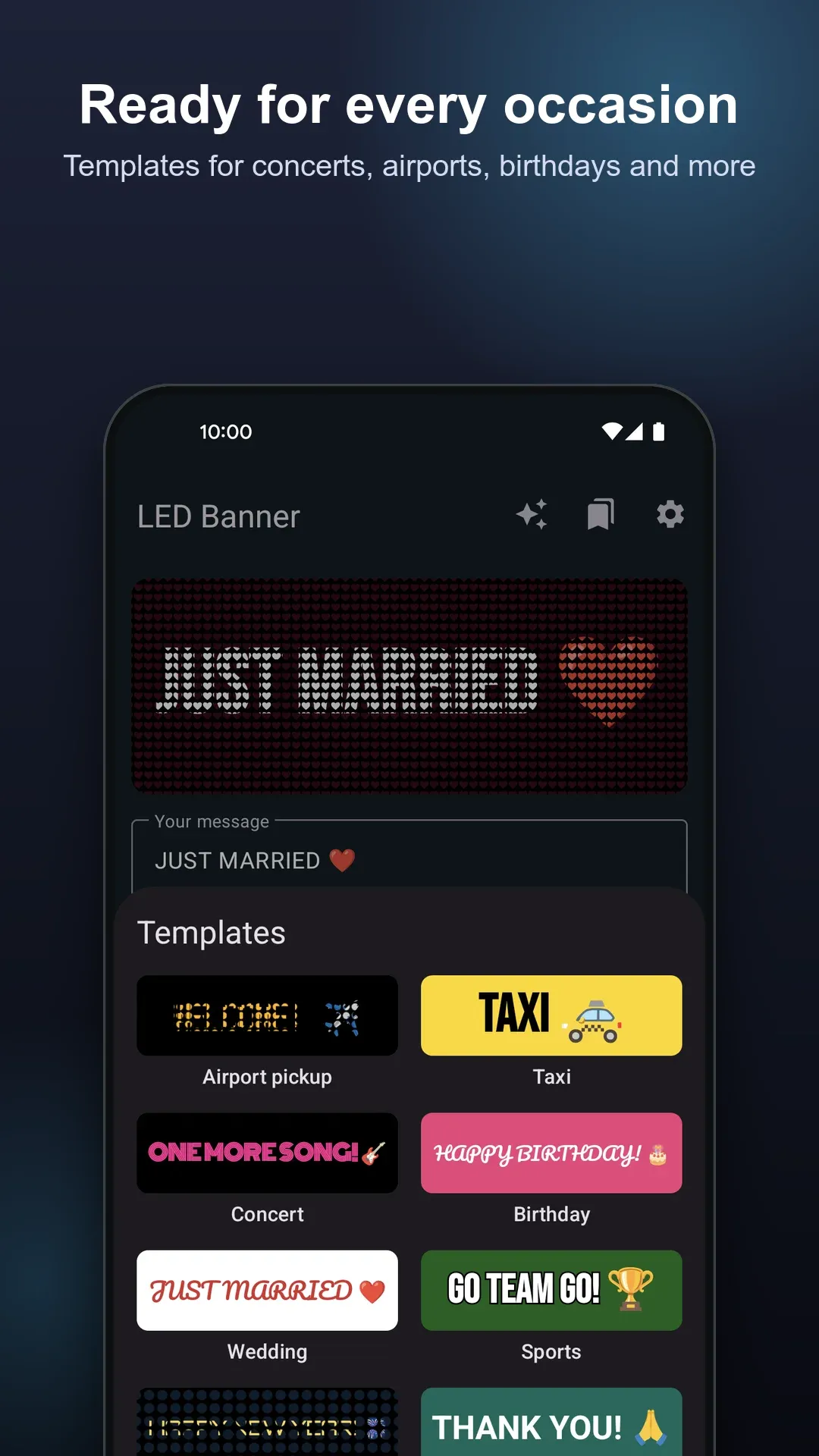 Templates for concerts, airports, birthdays and more