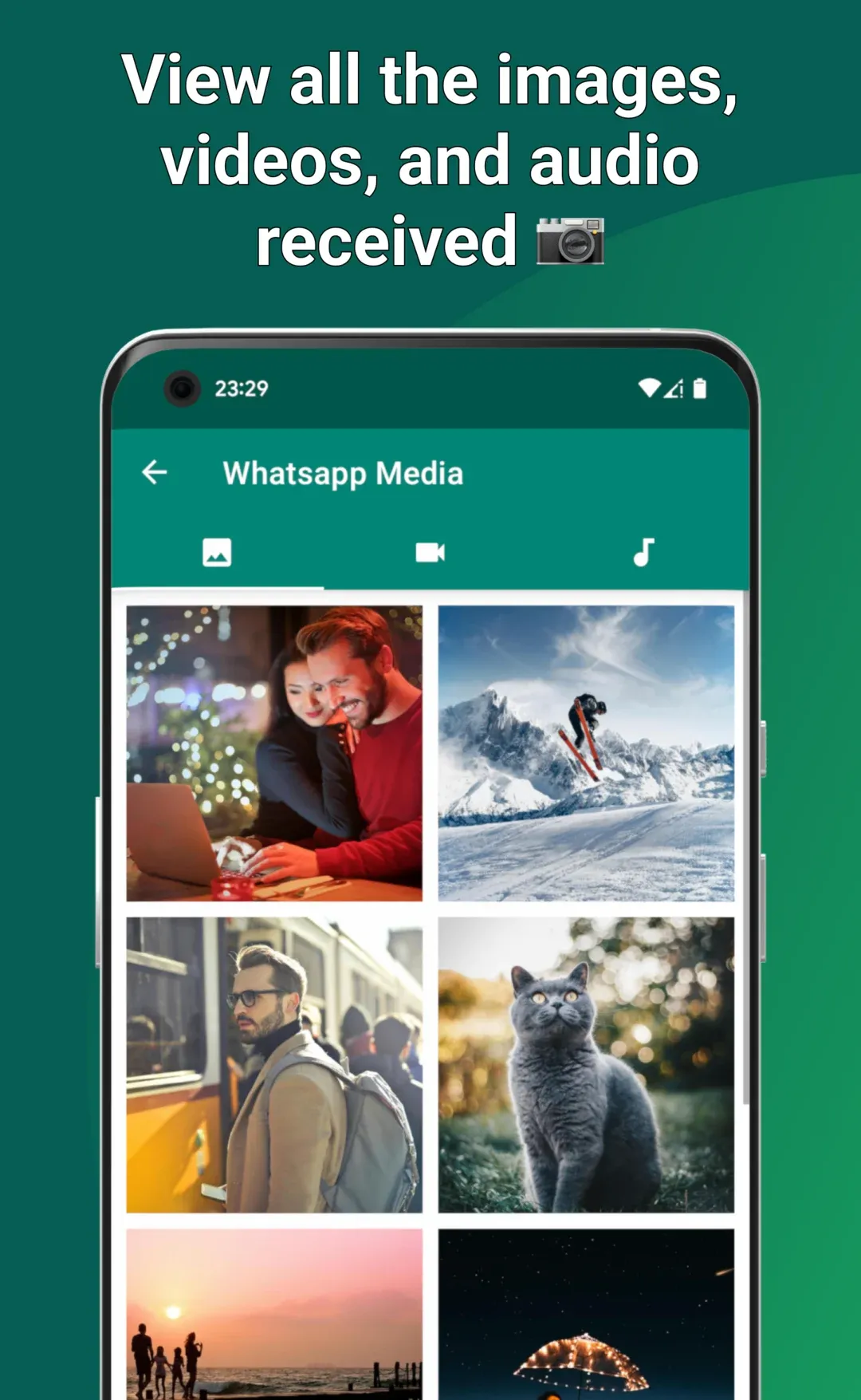 The images, videos and audio you received